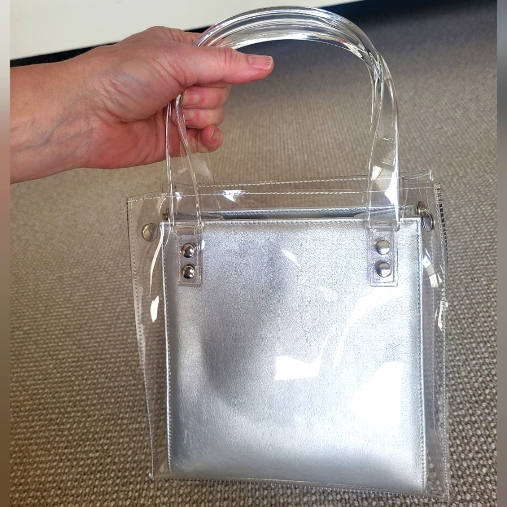 Stuart Weitzman tote w/removable leather clutch insert